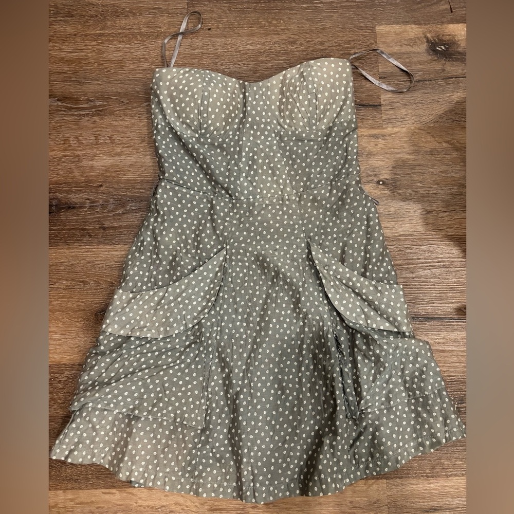Arc & co. Grey strapless Mini Pocket dress Small